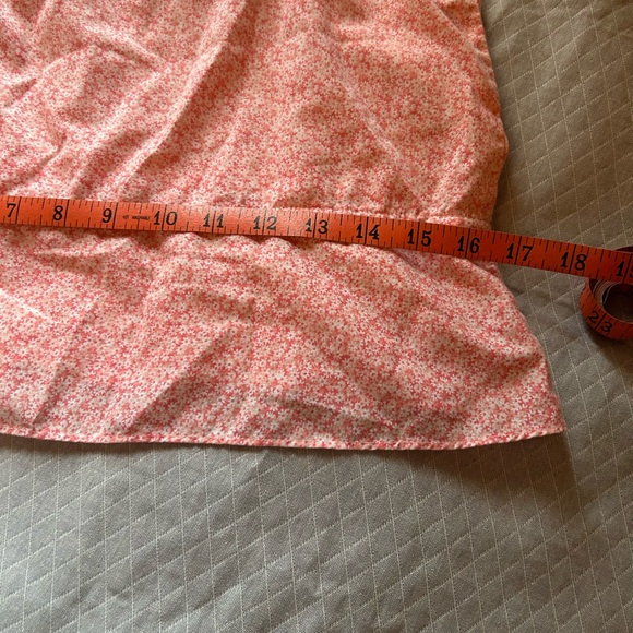 Vintage 70s Pink Floral Tank Ditsy Print Cottage Cross Stitch Detail Cinch Waist - Picture 13 of 14